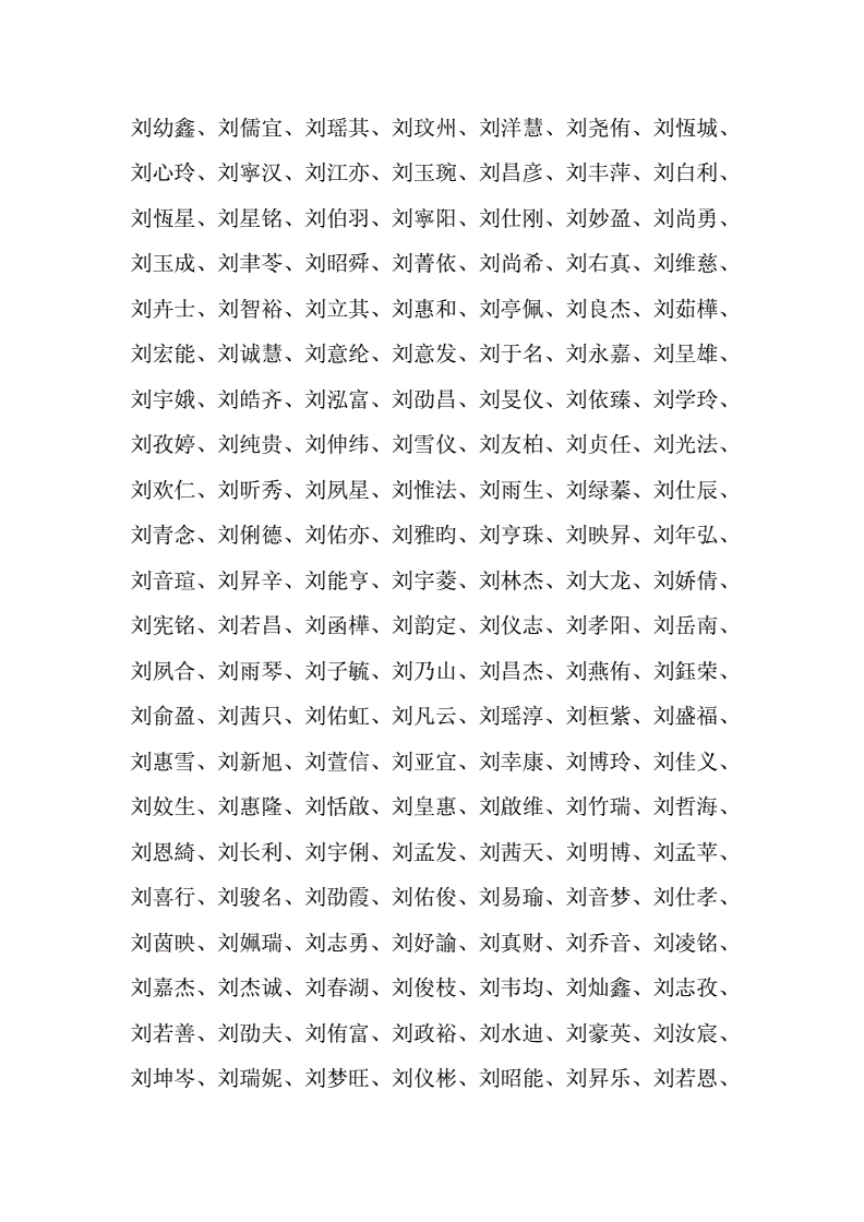 2.刘姓听到**的名字很好