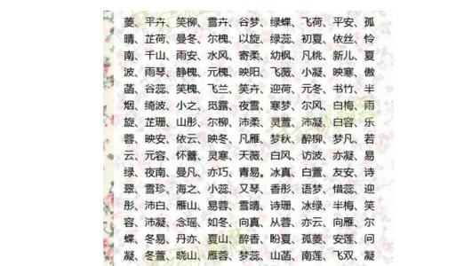 1、好听又少见的女孩名字，从来没有同名